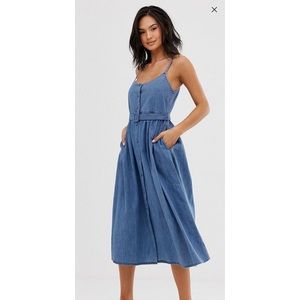 ASOS design denim belted midi dress